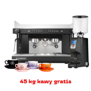 Ekspres kolbowy Zoe Competition  2gr Sanremo + Młynek + Niezbędne Akcesoria + 45 kg pysznej, świeżo palonej  kawy - wyposażenie lokalu